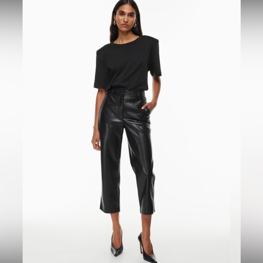 Command Cropped black leather Pant
